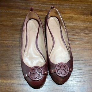 Tory Burch Burgundy Flats 8M